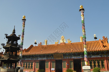 藏传佛教寺庙内蒙古大召寺背景