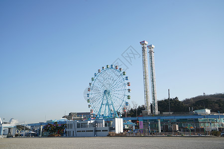 韩国韩屋建筑韩国仁川韩式建筑背景