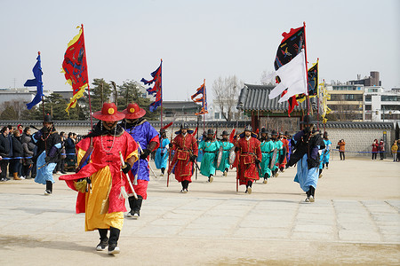 韩国首尔景福宫背景图片