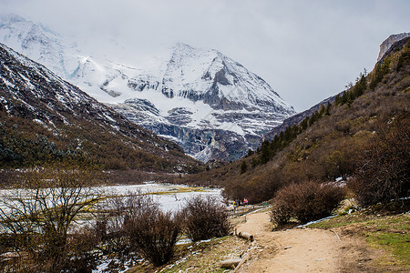 稻城亚丁央迈神勇山背景