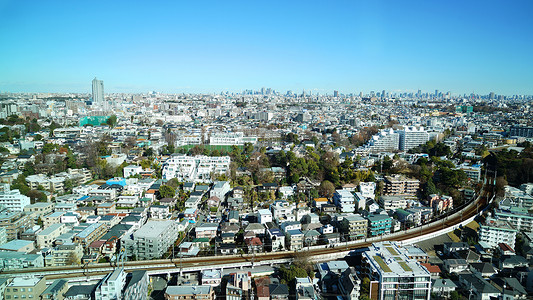 航拍日本东京城市建筑群图片