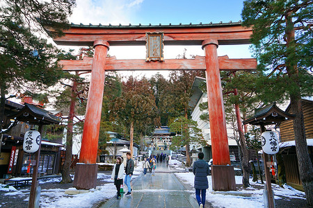 日本高山城市风光日本高山日枝神社背景