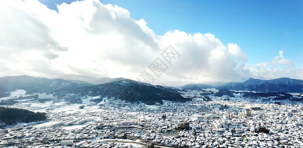 日本高山城市全景图片