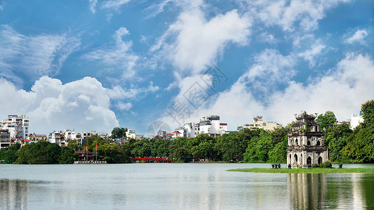 还花呗越南河内还剑湖背景