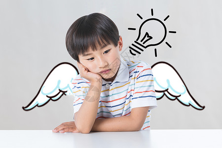 翅膀可爱素材思考问题的儿童设计图片