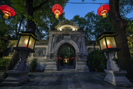 寺庙门北京恭王府西洋门背景