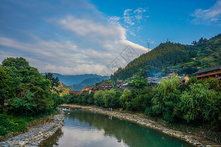 西江梯田贵州黔东南西江千户苗寨背景