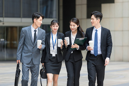 合伙商务人士上班路上背景