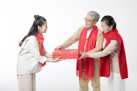 新年快乐女孩女儿过年送礼背景