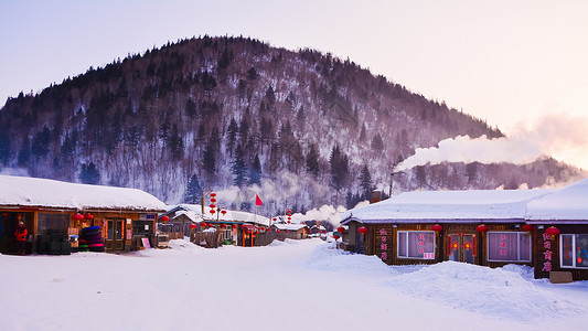 雪地里的小画家黑龙江雪乡风光背景