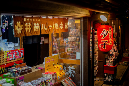 日本商店夜景背景