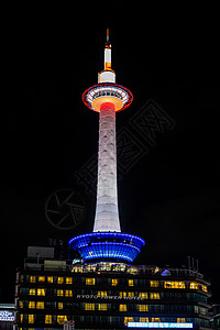 京都塔夜景日本京都塔背景