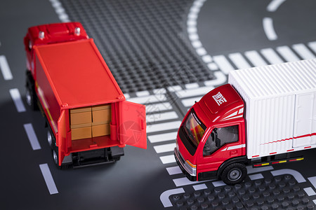 玩具卡车运输物流背景
