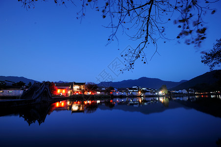 安徽宏村夜景高清图片素材