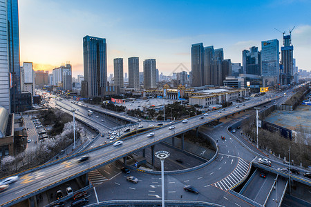 城市车流高架延时摄影图片