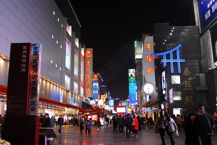 滨江道步行街成都春熙路背景