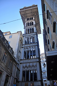 国家历史古迹圣•胡斯塔升降机 Elevador Santa Justa背景