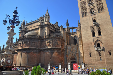 哥伦布前西班牙塞维利亚大教堂Catedral de Sevilla背景