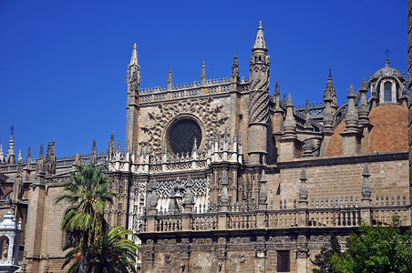 哥伦布前西班牙塞维利亚大教堂Catedral de Sevilla背景