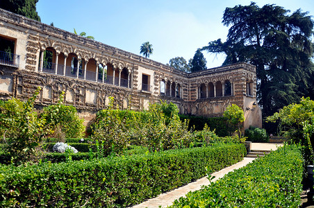 阿卡罗拉西班牙塞维利亚王宫阿卡扎堡Alcazar背景