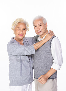 老年夫妻形象白发高清图片素材