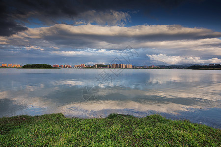 杭州余杭杭州南湖沿途风景背景