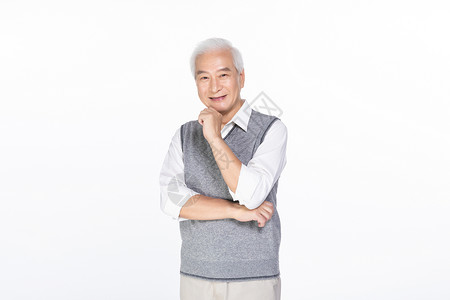 老年男性形象白发高清图片素材