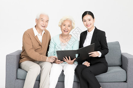 老年保险营销保险销售高清图片素材