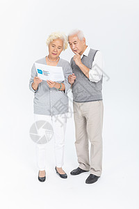 老年夫妻选择保险奶奶高清图片素材