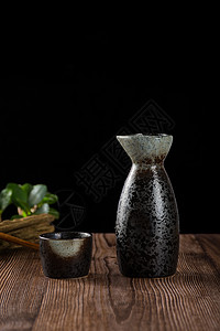 日式清酒杯酒壶背景图片