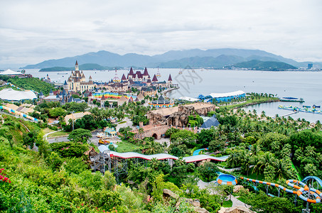 越南城市地标越南芽庄珍珠岛背景