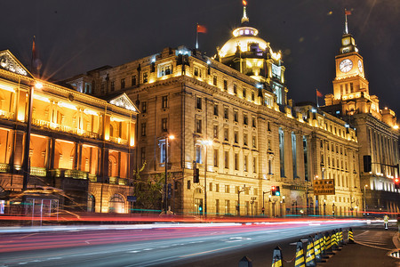 上海南京路夜景高清图片素材