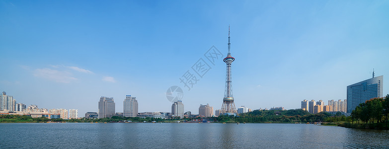 宣传长图湖南株洲地标建筑电视塔长图背景