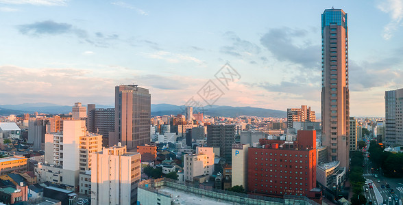 日本金泽市城市景观背景图片