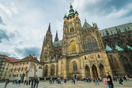 圣维特主教座堂捷克布拉格城堡背景