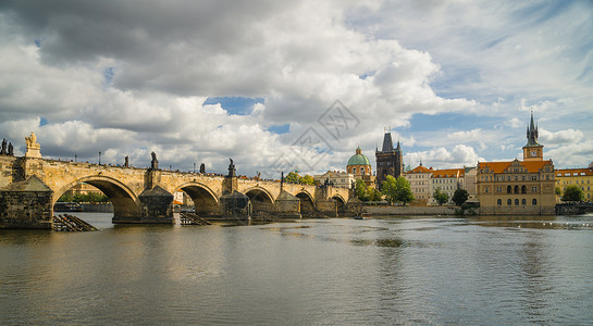 布拉格的查理大桥风景高清图片