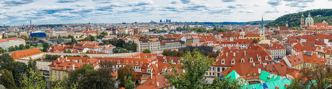 捷克布拉格全景背景图片