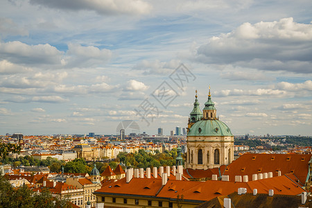 捷克布拉格全景背景图片
