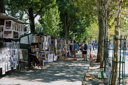 巴黎画廊法国巴黎街头画廊背景