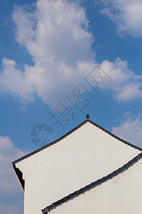 江南中国风极简建筑设计蓝天高清图片素材