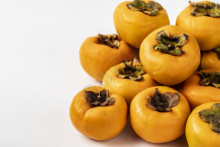 秋季脆柿子秋季水果高清图片素材