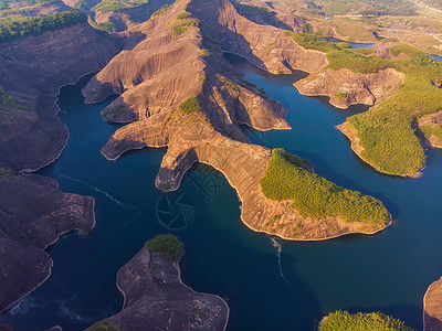 俯瞰湖南郴州丹霞地貌高椅岭背景