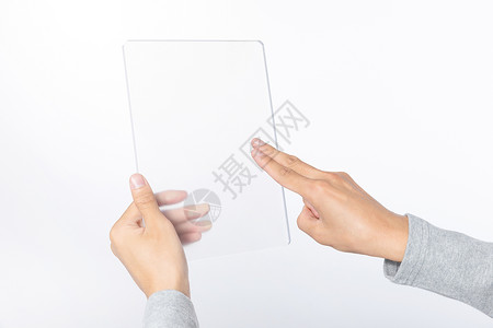 点击透明素材使用透明平板特写背景