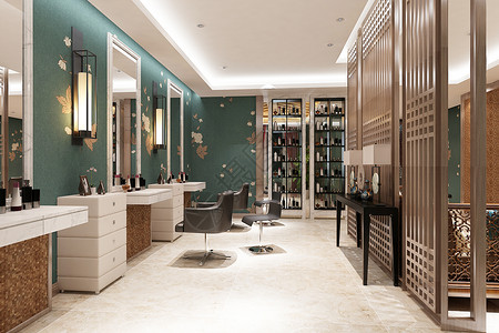 公司休闲区模型现代美发店设计图片