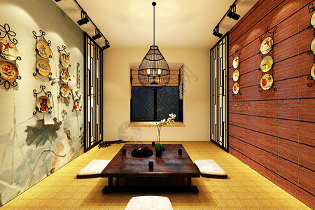 日式休闲空间设计背景图片