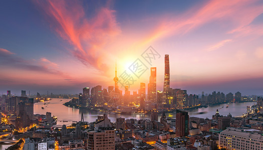 丽霞唯美夕阳城市设计图片