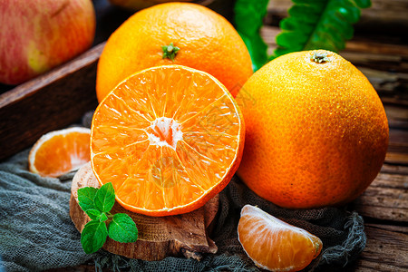 美味柑橘新鲜橘橙背景