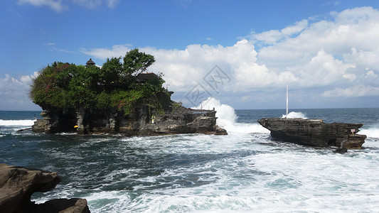 印尼巴厘岛海神庙背景