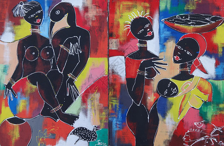 抽象色彩涂鸦非洲艺术情怀抽象派画作美艳绝伦创意无限背景