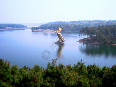 合肥景色安徽合肥休闲游玩景点合肥岱山湖背景